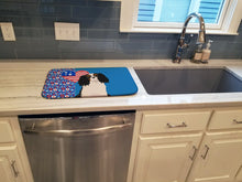 Load image into Gallery viewer, Tricolor Cavalier Spaniel USA American Dish Drying Mat – Absorbent, Artistic Kitchen Essentials