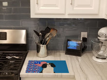 Load image into Gallery viewer, Tricolor Cavalier Spaniel USA American Glass Cutting Boards – Durable, Decorative Kitchen Art Large