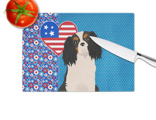 Load image into Gallery viewer, Tricolor Cavalier Spaniel USA American Glass Cutting Boards – Durable, Decorative Kitchen Art Large