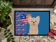 Load image into Gallery viewer, Longhaired Cream Chihuahua USA American Doormat - 24x36 Decorative Floor Mat – Indoor/Outdoor Rug with Artistic Flair