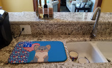Load image into Gallery viewer, Longhaired Blue and Tan Chihuahua USA American Dish Drying Mat – Absorbent, Artistic Kitchen Essentials