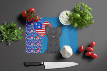 Load image into Gallery viewer, Longhaired Black Chihuahua USA American Glass Cutting Boards – Durable, Decorative Kitchen Art Large
