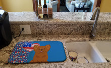 Load image into Gallery viewer, Longhaired Red Chihuahua USA American Dish Drying Mat – Absorbent, Artistic Kitchen Essentials
