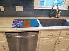 Load image into Gallery viewer, Longhaired Red Chihuahua USA American Dish Drying Mat – Absorbent, Artistic Kitchen Essentials
