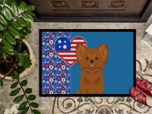 Load image into Gallery viewer, Longhaired Red Chihuahua USA American Doormat - 24x36 Decorative Floor Mat – Indoor/Outdoor Rug with Artistic Flair