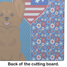 Load image into Gallery viewer, Longhaired Red Chihuahua USA American Glass Cutting Boards – Durable, Decorative Kitchen Art Large