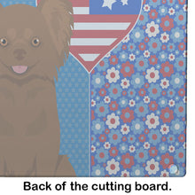 Load image into Gallery viewer, Longhaired Chocolate Chihuahua USA American Glass Cutting Boards – Durable, Decorative Kitchen Art Large