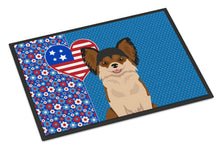 Load image into Gallery viewer, Longhaired Black and Red Chihuahua USA American Doormat - 24x36 Decorative Floor Mat – Indoor/Outdoor Rug with Artistic Flair