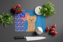 Load image into Gallery viewer, Longhaired Gold Chihuahua USA American Glass Cutting Boards – Durable, Decorative Kitchen Art Large