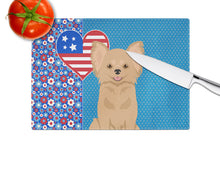 Load image into Gallery viewer, Longhaired Gold Chihuahua USA American Glass Cutting Boards – Durable, Decorative Kitchen Art Large