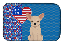 Load image into Gallery viewer, Fawn Chihuahua USA American Dish Drying Mat – Absorbent, Artistic Kitchen Essentials