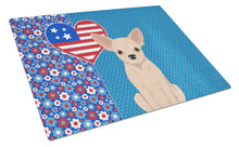 Load image into Gallery viewer, Fawn Chihuahua USA American Glass Cutting Boards – Durable, Decorative Kitchen Art Large