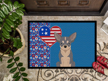 Load image into Gallery viewer, Blue and White Chihuahua USA American Doormat - 24x36 Decorative Floor Mat – Indoor/Outdoor Rug with Artistic Flair