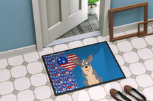 Load image into Gallery viewer, Blue and White Chihuahua USA American Doormat - 24x36 Decorative Floor Mat – Indoor/Outdoor Rug with Artistic Flair