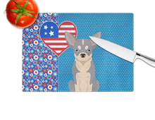 Load image into Gallery viewer, Blue and White Chihuahua USA American Glass Cutting Boards – Durable, Decorative Kitchen Art Large