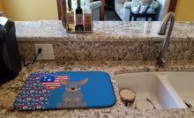 Load image into Gallery viewer, Blue and Tan Chihuahua USA American Dish Drying Mat – Absorbent, Artistic Kitchen Essentials