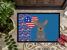 Load image into Gallery viewer, Blue and Tan Chihuahua USA American Doormat - 24x36 Decorative Floor Mat – Indoor/Outdoor Rug with Artistic Flair