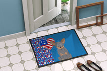 Load image into Gallery viewer, Blue and Tan Chihuahua USA American Doormat - 24x36 Decorative Floor Mat – Indoor/Outdoor Rug with Artistic Flair