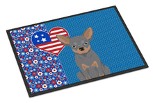Load image into Gallery viewer, Blue and Tan Chihuahua USA American Doormat - 24x36 Decorative Floor Mat – Indoor/Outdoor Rug with Artistic Flair