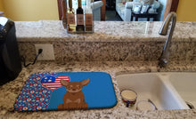 Load image into Gallery viewer, Chocolate and Tan Chihuahua USA American Dish Drying Mat – Absorbent, Artistic Kitchen Essentials