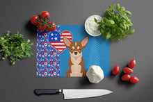Load image into Gallery viewer, Red and White Chihuahua USA American Glass Cutting Boards – Durable, Decorative Kitchen Art Large