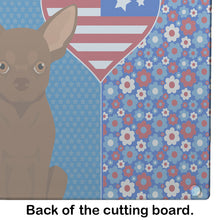 Load image into Gallery viewer, Chocolate Chihuahua USA American Glass Cutting Boards – Durable, Decorative Kitchen Art Large
