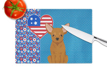 Load image into Gallery viewer, Red Chihuahua USA American Glass Cutting Boards – Durable, Decorative Kitchen Art Large