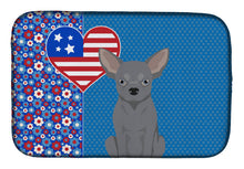 Load image into Gallery viewer, Blue Chihuahua USA American Dish Drying Mat – Absorbent, Artistic Kitchen Essentials