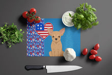 Load image into Gallery viewer, Gold Chihuahua USA American Glass Cutting Boards – Durable, Decorative Kitchen Art Large