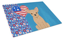 Load image into Gallery viewer, Gold Chihuahua USA American Glass Cutting Boards – Durable, Decorative Kitchen Art Large