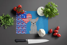 Load image into Gallery viewer, Silver Chihuahua USA American Glass Cutting Boards – Durable, Decorative Kitchen Art Large