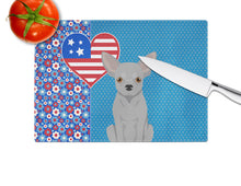 Load image into Gallery viewer, Silver Chihuahua USA American Glass Cutting Boards – Durable, Decorative Kitchen Art Large