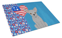 Load image into Gallery viewer, Silver Chihuahua USA American Glass Cutting Boards – Durable, Decorative Kitchen Art Large