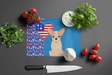 Load image into Gallery viewer, Fawn and White Chihuahua USA American Glass Cutting Boards – Durable, Decorative Kitchen Art Large