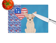 Load image into Gallery viewer, Fawn and White Chihuahua USA American Glass Cutting Boards – Durable, Decorative Kitchen Art Large