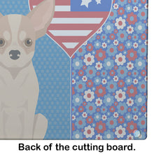Load image into Gallery viewer, Fawn and White Chihuahua USA American Glass Cutting Boards – Durable, Decorative Kitchen Art Large