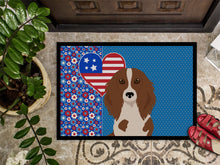 Load image into Gallery viewer, Longhair Red Pedbald Dachshund USA American Doormat - 24x36 Decorative Floor Mat – Indoor/Outdoor Rug with Artistic Flair