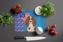 Load image into Gallery viewer, Longhair Red Pedbald Dachshund USA American Glass Cutting Boards – Durable, Decorative Kitchen Art Large