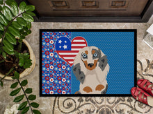 Load image into Gallery viewer, Longhair Cream Dapple Dachshund USA American Doormat - 24x36 Decorative Floor Mat – Indoor/Outdoor Rug with Artistic Flair