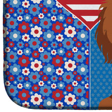 Load image into Gallery viewer, Longhair Red Dachshund USA American Dish Drying Mat – Absorbent, Artistic Kitchen Essentials