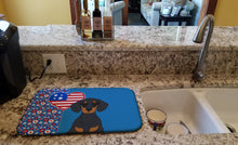 Load image into Gallery viewer, Black and Tan Dachshund USA American Dish Drying Mat – Absorbent, Artistic Kitchen Essentials
