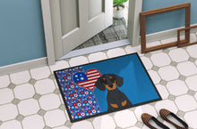 Load image into Gallery viewer, Black and Tan Dachshund USA American Doormat - 24x36 Decorative Floor Mat – Indoor/Outdoor Rug with Artistic Flair