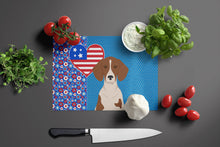Load image into Gallery viewer, Red Piebald Dachshund USA American Glass Cutting Boards – Durable, Decorative Kitchen Art Large