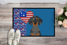 Load image into Gallery viewer, Black Dapple Dachshund USA American Doormat - 24x36 Decorative Floor Mat – Indoor/Outdoor Rug with Artistic Flair