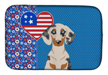 Load image into Gallery viewer, Cream Dapple Dachshund USA American Dish Drying Mat – Absorbent, Artistic Kitchen Essentials
