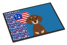Load image into Gallery viewer, Chocolate and Cream Dachshund USA American Doormat - 24x36 Decorative Floor Mat – Indoor/Outdoor Rug with Artistic Flair