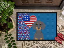 Load image into Gallery viewer, Blue and Tan Dachshund USA American Doormat - 24x36 Decorative Floor Mat – Indoor/Outdoor Rug with Artistic Flair