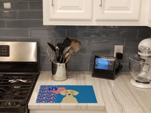 Load image into Gallery viewer, Cream Dachshund USA American Glass Cutting Boards – Durable, Decorative Kitchen Art Large