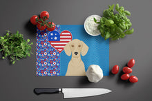 Load image into Gallery viewer, Cream Dachshund USA American Glass Cutting Boards – Durable, Decorative Kitchen Art Large