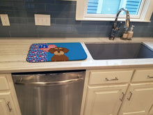Load image into Gallery viewer, Wirehair Red and Tan Dachshund USA American Dish Drying Mat – Absorbent, Artistic Kitchen Essentials